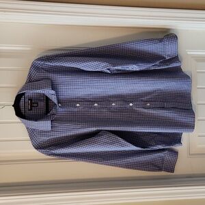 Red/white/blue plaid button down dress shirt